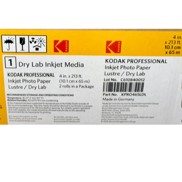 Kodak Carta 10,2X65mt 255gr Lustre 2 Roll per Dry Lab