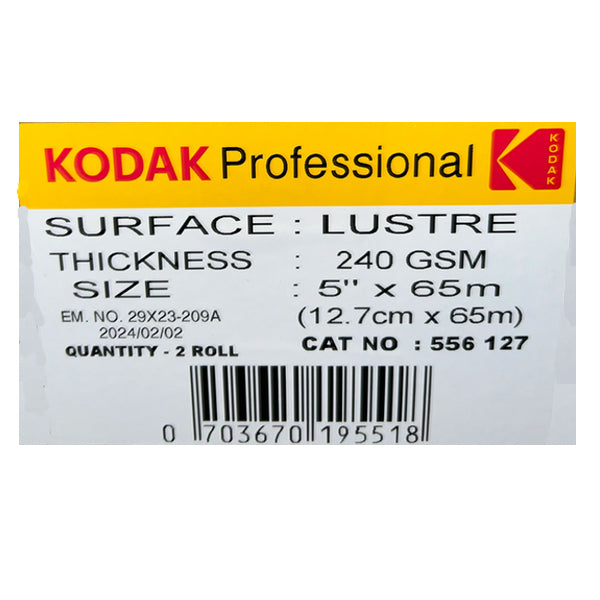 Kodak Carta 12,7X65mt 240gr Lustre 2 Roll per Dry Lab