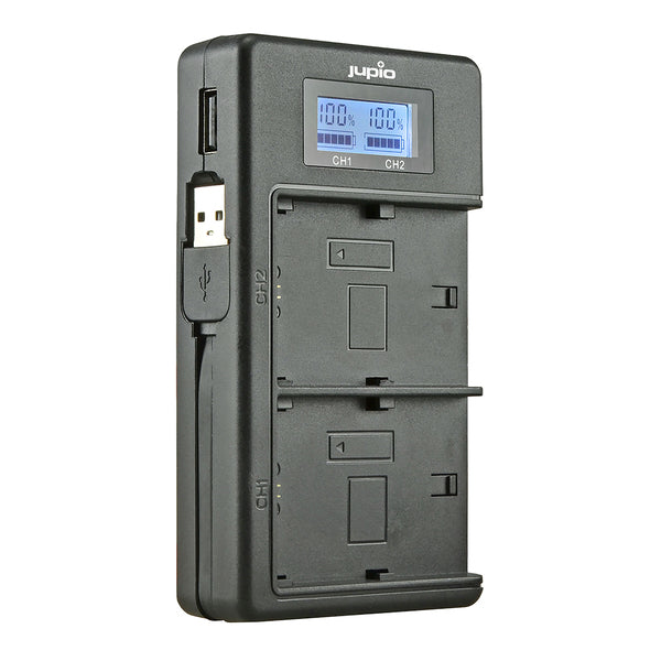 Jupio LCD Caricabatterie Doppio USB per Sony NP-FW50