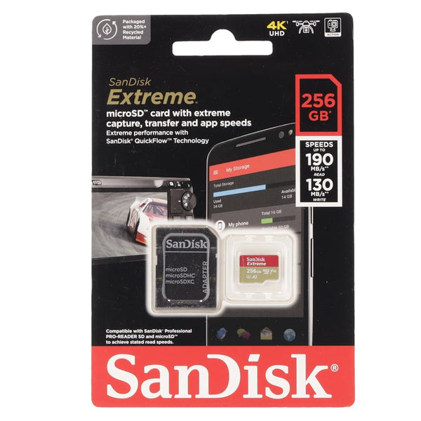 Sandisk Extreme MicroSD 256GB 190MB/s + Adattatore SD