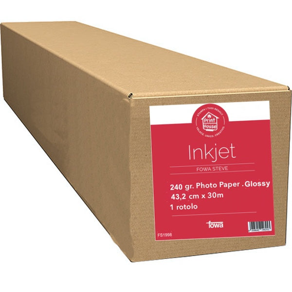 Carta per plotter Inkjet 43,2cm x 30mt 240gr. Glossy FS1998