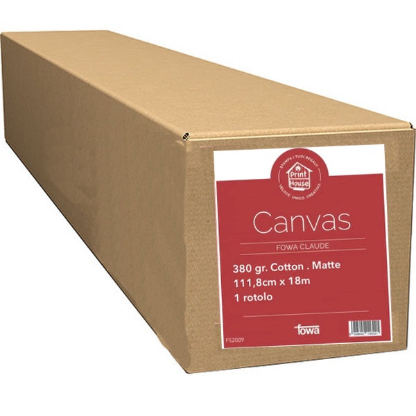 Fowa Carta Canvas per plotter Inkjet 111,8cm x 18m 380gr. Cotton Matte FS2009